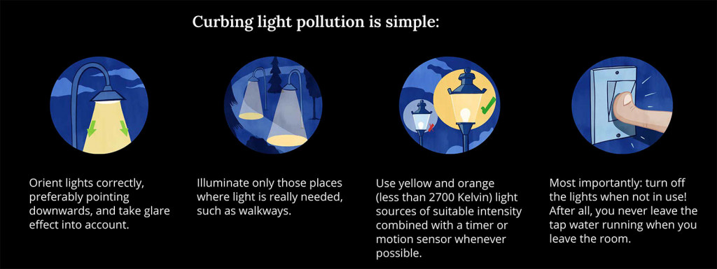 Ways to curb light pollution